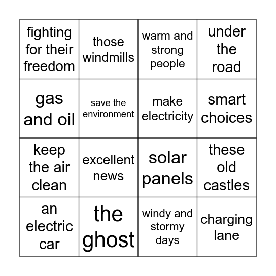 Going Green in Scotland Bingo Card
