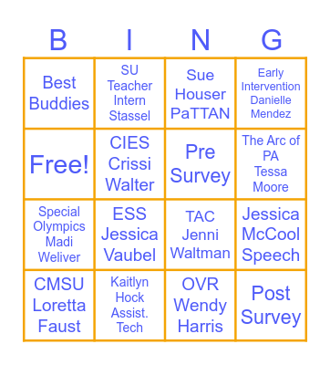 Field of Special Education Bingo Card