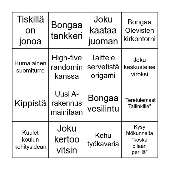 Virkkaribingo Card