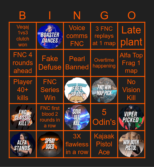 FNC vs PCIFIC (S1 26) Bingo Card