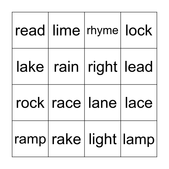 R vs L Bingo Card