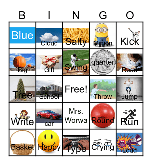 Parts of Speech Bingo Card