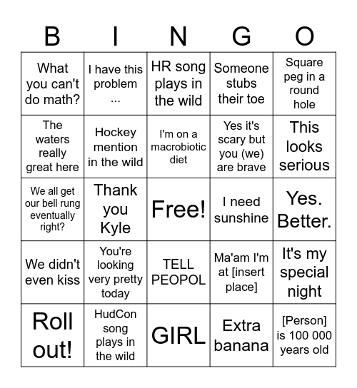 Secret Loon Mission Bingo Card