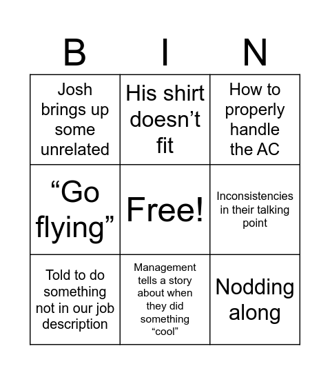 OFC Bingo Card