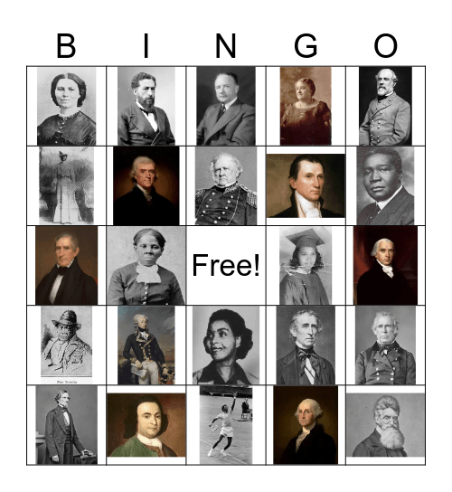 Famous Virginians Bingo Card