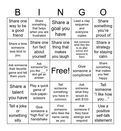 Peer to Peer Bingo Card