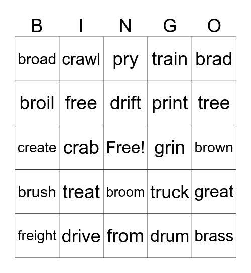 R Blend Bingo Card