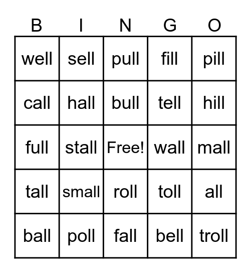 Bossy L's Bingo Card