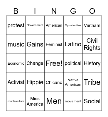 Era of Social Change Bingo Card