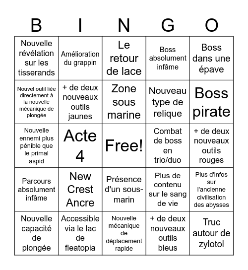 Sea of sorrow Bingo Card