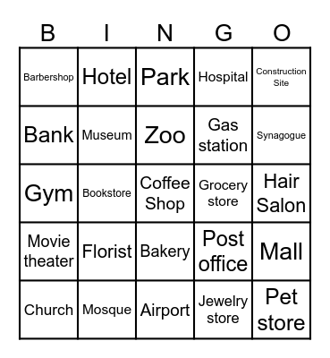 My Community Bingo Card
