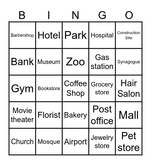 My Community Bingo Card