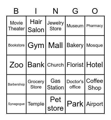 In My Community Bingo Card