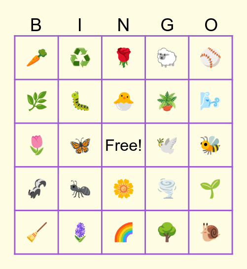 Spring-o Bingo Card