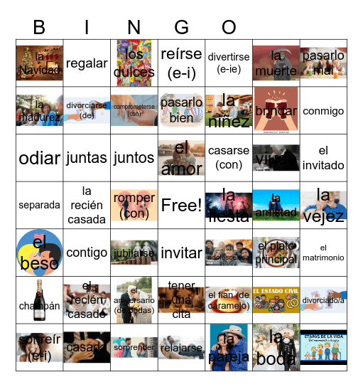 SEN 2 - Vocab Lección 3 Bingo Card