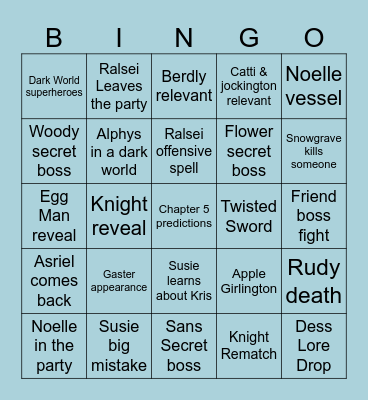 Chapter 5 Bingo Card