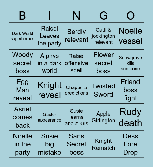 Chapter 5 Bingo Card