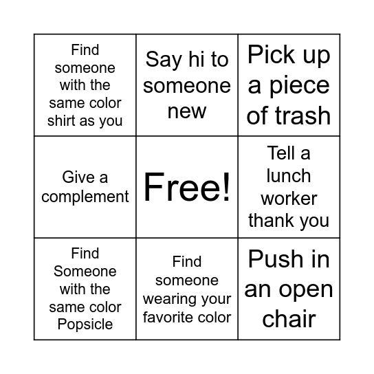 Leadership Bingo Card