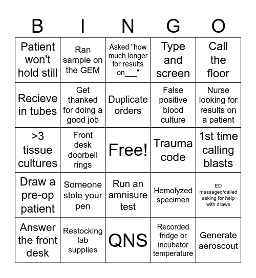 St Francis Lab Week 2026 Bingo Card