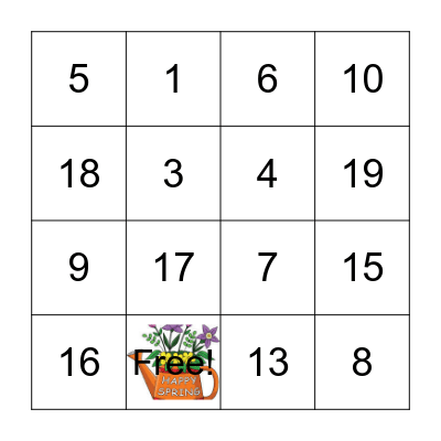 Addition Within 20 Bingo Card