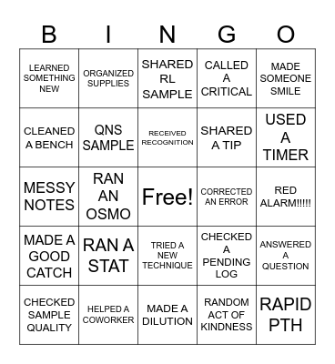 CHEMISTRY BINGO Card