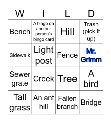 Naturingo Bingo Card