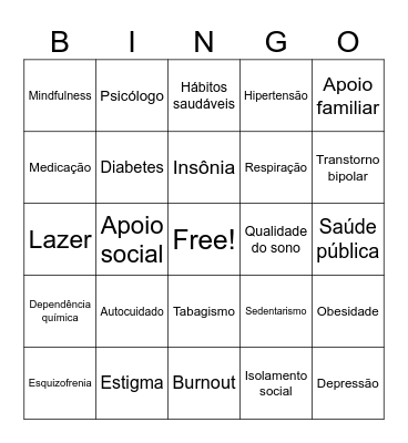 BINGO DAS EMOÇÕES Bingo Card
