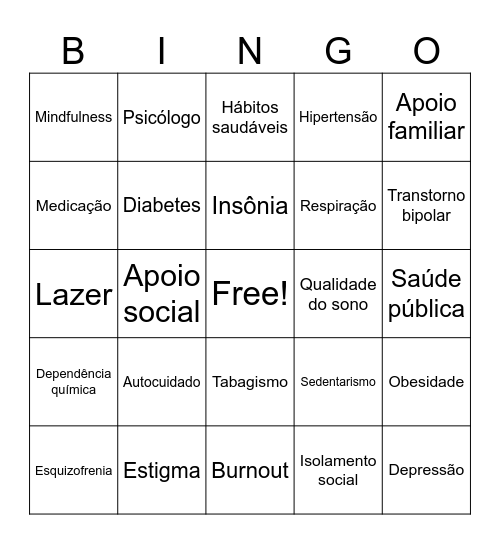 BINGO DAS EMOÇÕES Bingo Card