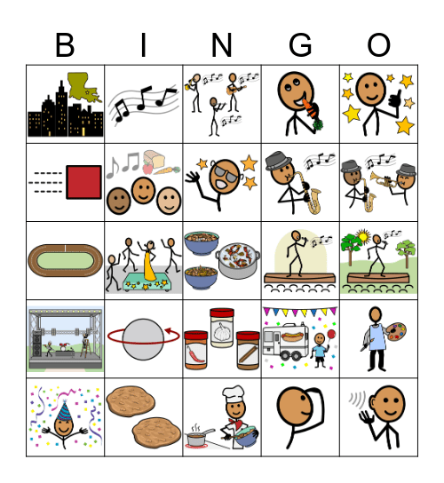 New Orleans Jazz Fest Bingo Card