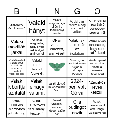 ELTE BTK HÖK Vezetőképző 2026 Bingo Card