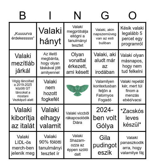 ELTE BTK HÖK Vezetőképző 2026 Bingo Card
