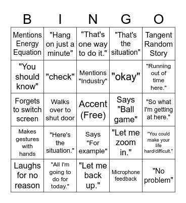 Dr. Davis BINGO Card