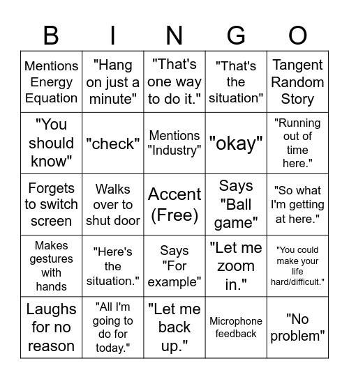 Dr. Davis BINGO Card
