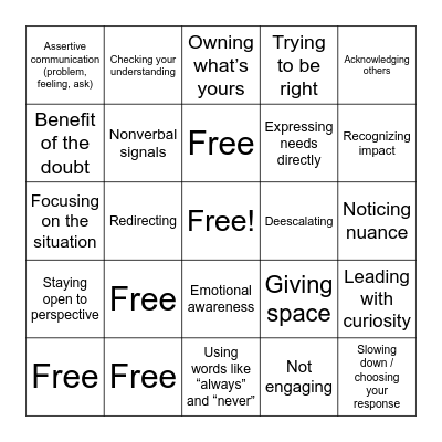 Round 1: Name It Bingo Card