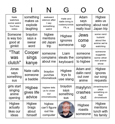 J3 bingo 2026 Bingo Card