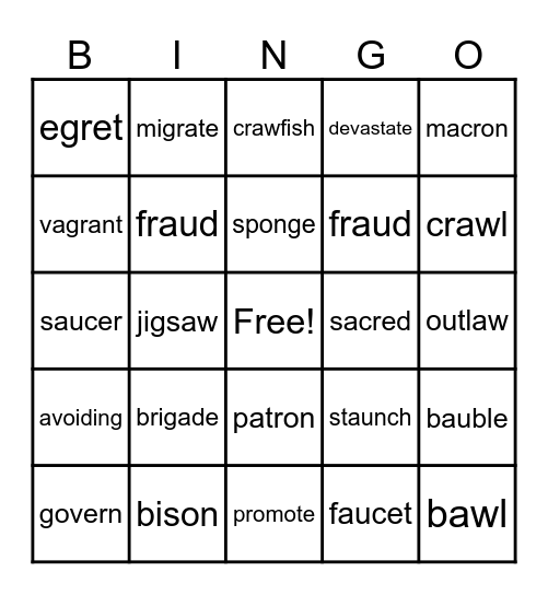 Volume 4 Lessons 1-6 Bingo Card