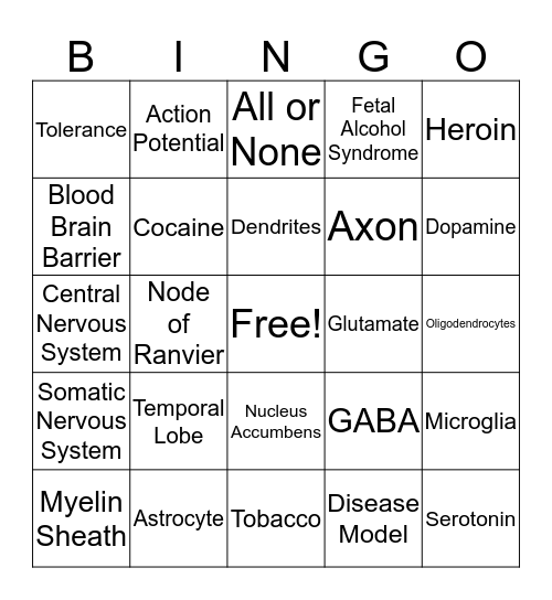 Week Two Bingo Card