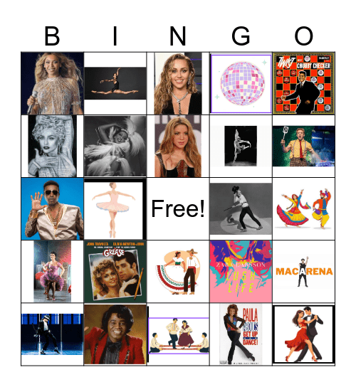 dance bingo Card