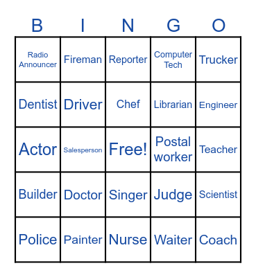 JOBS Bingo Card