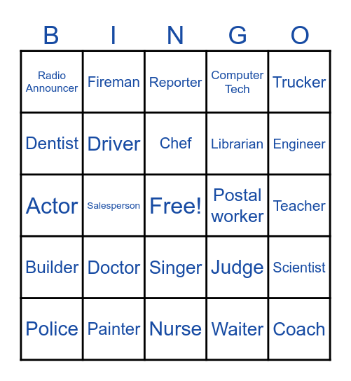JOBS Bingo Card