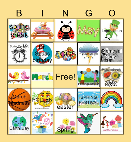 Who's Ready for Spring? Bingo Card