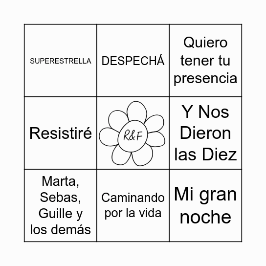 BODA RO&FER Bingo Card