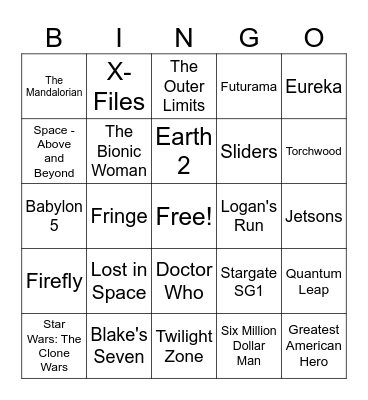 Sci-Fi Theme Songs Bingo Card
