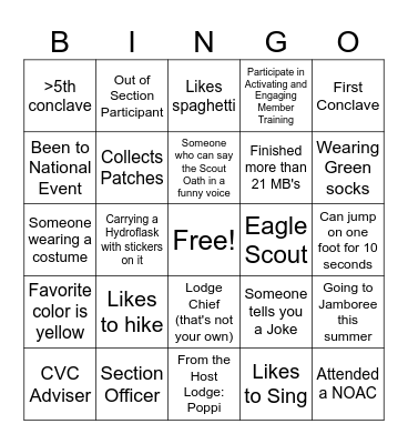 Igniting the Flame of Brotherhood Bingo Card