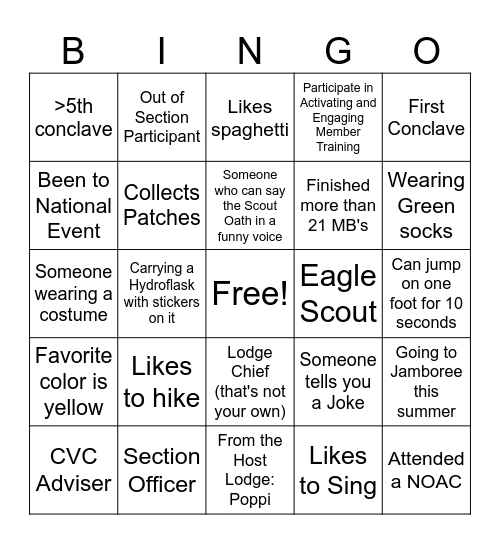 Igniting the Flame of Brotherhood Bingo Card