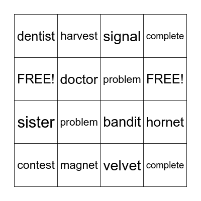 BINGO Card