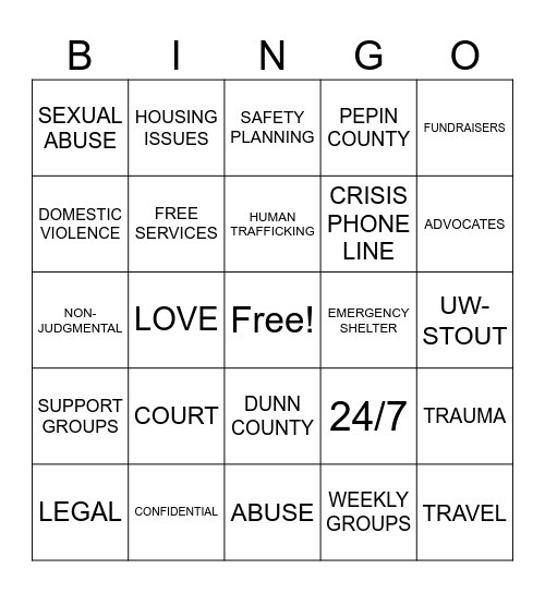 BRIDGE BINGO Card