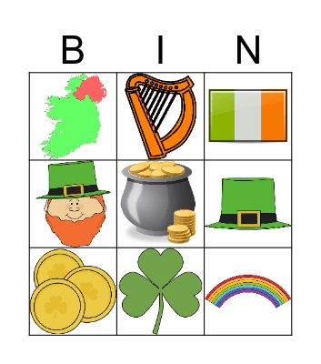 St. Patrick's Day BINGO Card