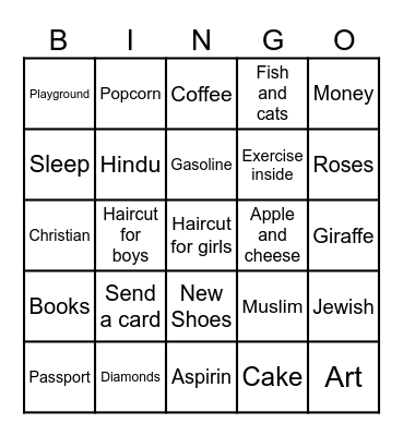 Community - Reverse Bingo Card