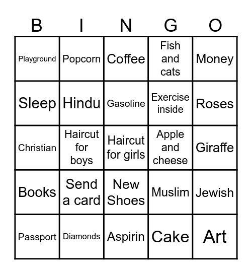 Community - Reverse Bingo Card